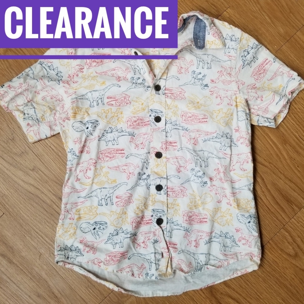 ❤5/$25 ❤Cat and jack white dinosaur button down